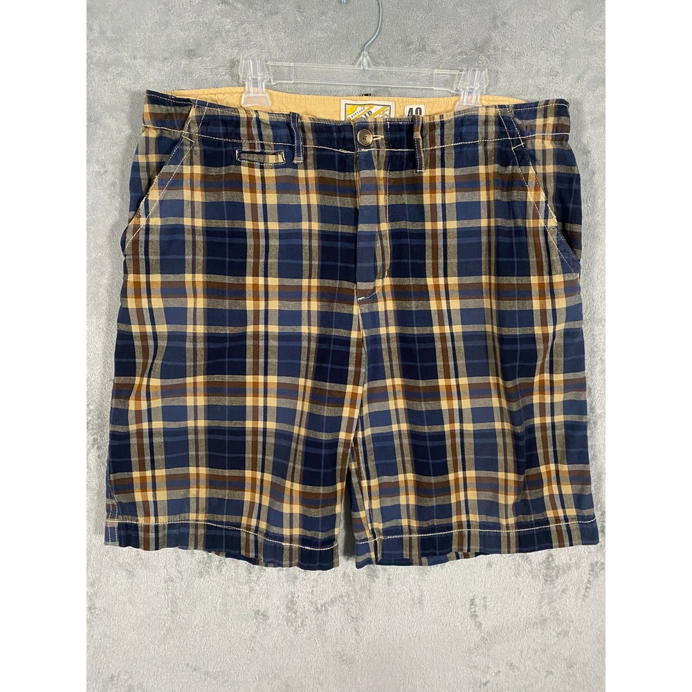 Vintage No Boundaries Shorts Mens 40‎ Blue Plaid Cotton 90s Style Skater Preppy
